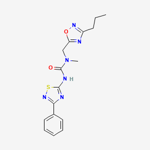 molecular formula C16H18N6O2S B5896829 N-methyl-N'-(3-phenyl-1,2,4-thiadiazol-5-yl)-N-[(3-propyl-1,2,4-oxadiazol-5-yl)methyl]urea 