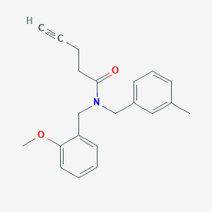 molecular formula C21H23NO2 B5896847 N-(2-methoxybenzyl)-N-(3-methylbenzyl)pent-4-ynamide 
