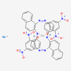 molecular formula C44H28CoN10NaO10- B589685 Cobaltate(1-), bis(2,4-dinitro-6-((2-(phenylamino)-1-naphthalenyl)azo)phenolato(2-))-, sodium CAS No. 125378-91-8