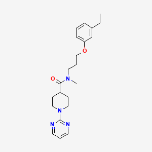 molecular formula C22H30N4O2 B5896851 N-[3-(3-ethylphenoxy)propyl]-N-methyl-1-pyrimidin-2-ylpiperidine-4-carboxamide 