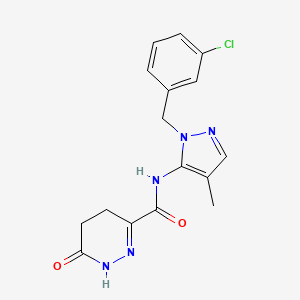 molecular formula C16H16ClN5O2 B5896881 N-[1-(3-chlorobenzyl)-4-methyl-1H-pyrazol-5-yl]-6-oxo-1,4,5,6-tetrahydropyridazine-3-carboxamide 