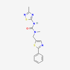 molecular formula C15H15N5OS2 B5896919 N-methyl-N'-(3-methyl-1,2,4-thiadiazol-5-yl)-N-[(2-phenyl-1,3-thiazol-5-yl)methyl]urea 