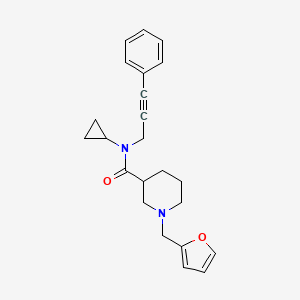 molecular formula C23H26N2O2 B5896942 N-cyclopropyl-1-(2-furylmethyl)-N-(3-phenylprop-2-yn-1-yl)piperidine-3-carboxamide 