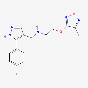 molecular formula C15H16FN5O2 B5896995 N-[[5-(4-fluorophenyl)-1H-pyrazol-4-yl]methyl]-2-[(4-methyl-1,2,5-oxadiazol-3-yl)oxy]ethanamine 