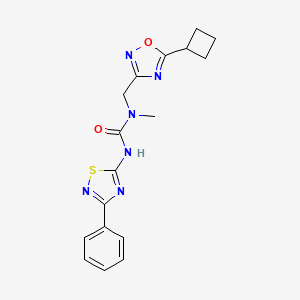 molecular formula C17H18N6O2S B5897009 N-[(5-cyclobutyl-1,2,4-oxadiazol-3-yl)methyl]-N-methyl-N'-(3-phenyl-1,2,4-thiadiazol-5-yl)urea 