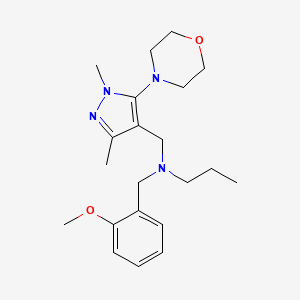 molecular formula C21H32N4O2 B5897040 N-[(1,3-dimethyl-5-morpholin-4-yl-1H-pyrazol-4-yl)methyl]-N-(2-methoxybenzyl)propan-1-amine 
