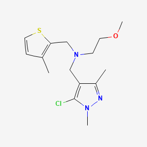 molecular formula C15H22ClN3OS B5897061 N-[(5-chloro-1,3-dimethyl-1H-pyrazol-4-yl)methyl]-2-methoxy-N-[(3-methyl-2-thienyl)methyl]ethanamine 