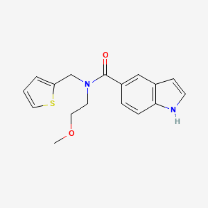 molecular formula C17H18N2O2S B5897074 N-(2-methoxyethyl)-N-(2-thienylmethyl)-1H-indole-5-carboxamide 