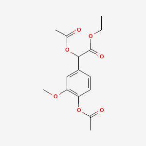 molecular formula C15H18O7 B589709 alpha,4-Di-O-acetyl Vanillylmandelic Acid Ethyl Ester CAS No. 1329795-85-8