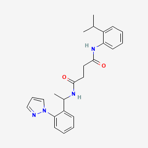 molecular formula C24H28N4O2 B5897090 N-(2-isopropylphenyl)-N'-{1-[2-(1H-pyrazol-1-yl)phenyl]ethyl}succinamide 