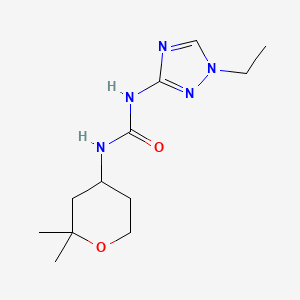 molecular formula C12H21N5O2 B5897142 N-(2,2-dimethyltetrahydro-2H-pyran-4-yl)-N'-(1-ethyl-1H-1,2,4-triazol-3-yl)urea 