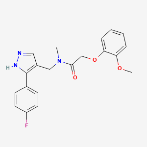 molecular formula C20H20FN3O3 B5897158 N-{[5-(4-fluorophenyl)-1H-pyrazol-4-yl]methyl}-2-(2-methoxyphenoxy)-N-methylacetamide 