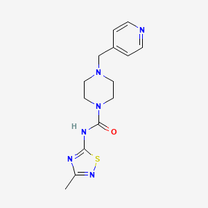 molecular formula C14H18N6OS B5897224 N-(3-methyl-1,2,4-thiadiazol-5-yl)-4-(pyridin-4-ylmethyl)piperazine-1-carboxamide 