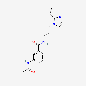 molecular formula C18H24N4O2 B5897249 N-[3-(2-ethyl-1H-imidazol-1-yl)propyl]-3-(propionylamino)benzamide 
