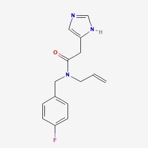 molecular formula C15H16FN3O B5897265 N-[(4-fluorophenyl)methyl]-2-(1H-imidazol-5-yl)-N-prop-2-enylacetamide 