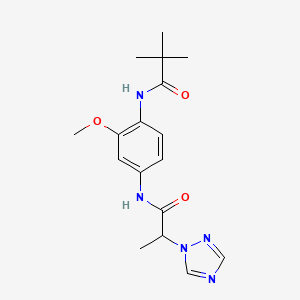 molecular formula C17H23N5O3 B5897349 N-(2-methoxy-4-{[2-(1H-1,2,4-triazol-1-yl)propanoyl]amino}phenyl)-2,2-dimethylpropanamide 