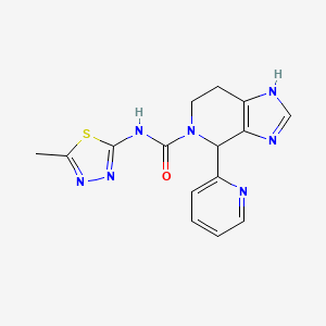 molecular formula C15H15N7OS B5897361 N-(5-methyl-1,3,4-thiadiazol-2-yl)-4-pyridin-2-yl-3,4,6,7-tetrahydro-5H-imidazo[4,5-c]pyridine-5-carboxamide 