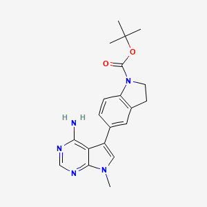 molecular formula C20H23N5O2 B589738 5-(1-tert-Butyloxycarbonyl-2,3-dihydro-1H-indol-5-yl)-7-methyl-7H-pyrrolo[2,3-d]pyrimidin-4-amine CAS No. 1391053-27-2