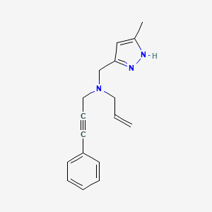 molecular formula C17H19N3 B5897428 N-[(5-methyl-1H-pyrazol-3-yl)methyl]-3-phenyl-N-prop-2-enylprop-2-yn-1-amine 