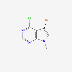 molecular formula C7H5BrClN3 B589743 5-Bromo-4-chloro-7-methyl-7H-pyrrolo[2,3-d]pyrimidine CAS No. 1266343-30-9
