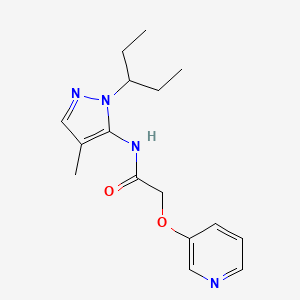 molecular formula C16H22N4O2 B5897431 N-[1-(1-ethylpropyl)-4-methyl-1H-pyrazol-5-yl]-2-(pyridin-3-yloxy)acetamide 