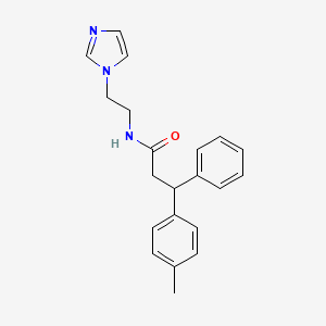 molecular formula C21H23N3O B5897456 N-[2-(1H-imidazol-1-yl)ethyl]-3-(4-methylphenyl)-3-phenylpropanamide 