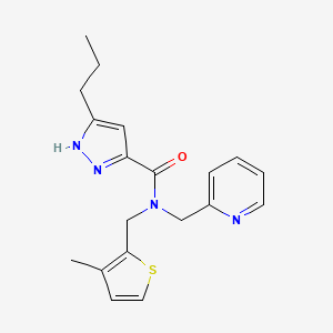 molecular formula C19H22N4OS B5897460 N-[(3-methylthiophen-2-yl)methyl]-5-propyl-N-(pyridin-2-ylmethyl)-1H-pyrazole-3-carboxamide 