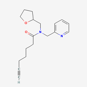 molecular formula C18H24N2O2 B5897509 N-(pyridin-2-ylmethyl)-N-(tetrahydrofuran-2-ylmethyl)hept-6-ynamide 