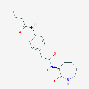 molecular formula C18H25N3O3 B5897534 N-[4-(2-oxo-2-{[(3S)-2-oxoazepan-3-yl]amino}ethyl)phenyl]butanamide 