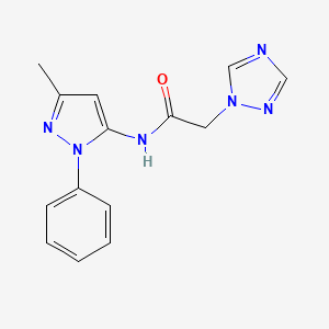 molecular formula C14H14N6O B5897562 N-(5-methyl-2-phenylpyrazol-3-yl)-2-(1,2,4-triazol-1-yl)acetamide 