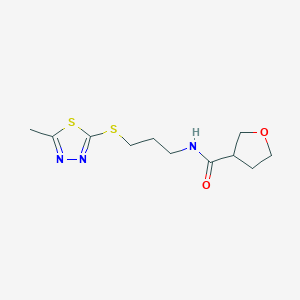 molecular formula C11H17N3O2S2 B5897594 N-{3-[(5-methyl-1,3,4-thiadiazol-2-yl)thio]propyl}tetrahydrofuran-3-carboxamide 