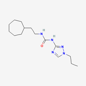 molecular formula C15H27N5O B5897597 N-(2-cycloheptylethyl)-N'-(1-propyl-1H-1,2,4-triazol-3-yl)urea 