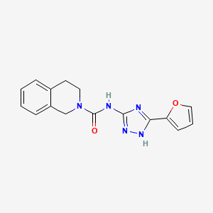 molecular formula C16H15N5O2 B5897604 N-[3-(2-furyl)-1H-1,2,4-triazol-5-yl]-3,4-dihydroisoquinoline-2(1H)-carboxamide 