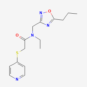 molecular formula C15H20N4O2S B5897611 N-ethyl-N-[(5-propyl-1,2,4-oxadiazol-3-yl)methyl]-2-(pyridin-4-ylthio)acetamide 