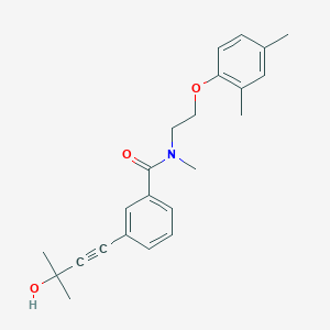 molecular formula C23H27NO3 B5897676 N-[2-(2,4-dimethylphenoxy)ethyl]-3-(3-hydroxy-3-methylbut-1-yn-1-yl)-N-methylbenzamide 
