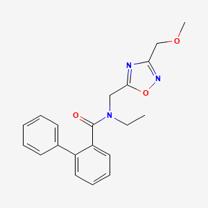 molecular formula C20H21N3O3 B5897678 N-ethyl-N-{[3-(methoxymethyl)-1,2,4-oxadiazol-5-yl]methyl}biphenyl-2-carboxamide 