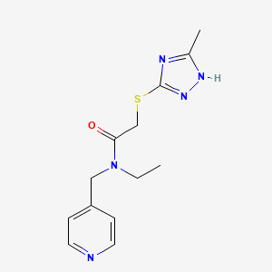 molecular formula C13H17N5OS B5897706 N-ethyl-2-[(3-methyl-1H-1,2,4-triazol-5-yl)thio]-N-(pyridin-4-ylmethyl)acetamide 