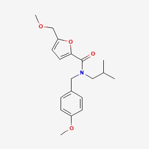 molecular formula C19H25NO4 B5897721 N-isobutyl-N-(4-methoxybenzyl)-5-(methoxymethyl)-2-furamide 