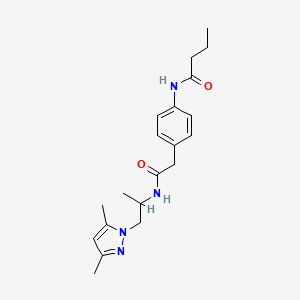 molecular formula C20H28N4O2 B5897729 N-[4-(2-{[2-(3,5-dimethyl-1H-pyrazol-1-yl)-1-methylethyl]amino}-2-oxoethyl)phenyl]butanamide 