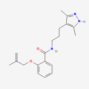 molecular formula C19H25N3O2 B5897810 N-[3-(3,5-dimethyl-1H-pyrazol-4-yl)propyl]-2-[(2-methylprop-2-en-1-yl)oxy]benzamide 