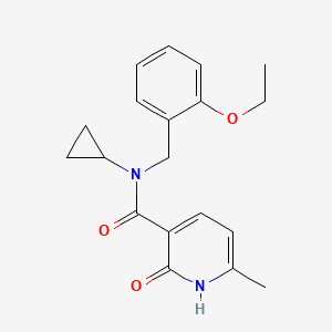 molecular formula C19H22N2O3 B5897819 N-cyclopropyl-N-(2-ethoxybenzyl)-6-methyl-2-oxo-1,2-dihydropyridine-3-carboxamide 