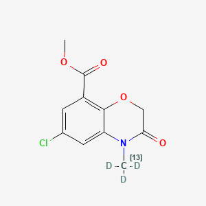 molecular formula C11H10ClNO4 B589783 methyl 6-chloro-3-oxo-4-(trideuterio(113C)methyl)-1,4-benzoxazine-8-carboxylate CAS No. 1329634-37-8