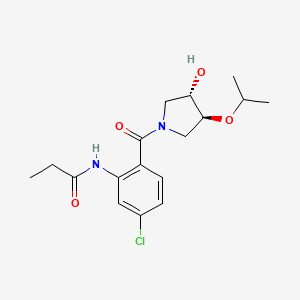 molecular formula C17H23ClN2O4 B5897938 N-(5-chloro-2-{[(3S*,4S*)-3-hydroxy-4-isopropoxypyrrolidin-1-yl]carbonyl}phenyl)propanamide 