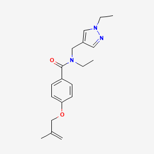 molecular formula C19H25N3O2 B5897952 N-ethyl-N-[(1-ethyl-1H-pyrazol-4-yl)methyl]-4-[(2-methylprop-2-en-1-yl)oxy]benzamide 
