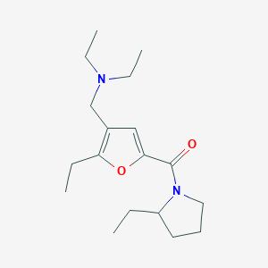 molecular formula C18H30N2O2 B5898007 N-ethyl-N-({2-ethyl-5-[(2-ethylpyrrolidin-1-yl)carbonyl]-3-furyl}methyl)ethanamine 
