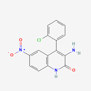 3-Amino-4-(2-chlorophenyl)-6-nitroquinolin-2(1H)-one