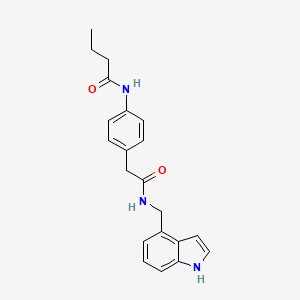 molecular formula C21H23N3O2 B5898045 N-(4-{2-[(1H-indol-4-ylmethyl)amino]-2-oxoethyl}phenyl)butanamide 