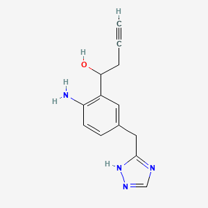 1-(5-((1H-1,2,4-Triazol-3-yl)methyl)-2-aminophenyl)but-3-yn-1-ol