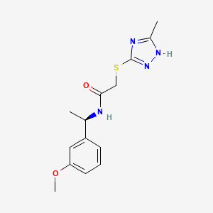 molecular formula C14H18N4O2S B5898084 N-[(1R)-1-(3-methoxyphenyl)ethyl]-2-[(3-methyl-1H-1,2,4-triazol-5-yl)thio]acetamide 