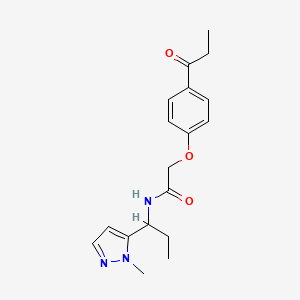 molecular formula C18H23N3O3 B5898132 N-[1-(1-methyl-1H-pyrazol-5-yl)propyl]-2-(4-propionylphenoxy)acetamide 